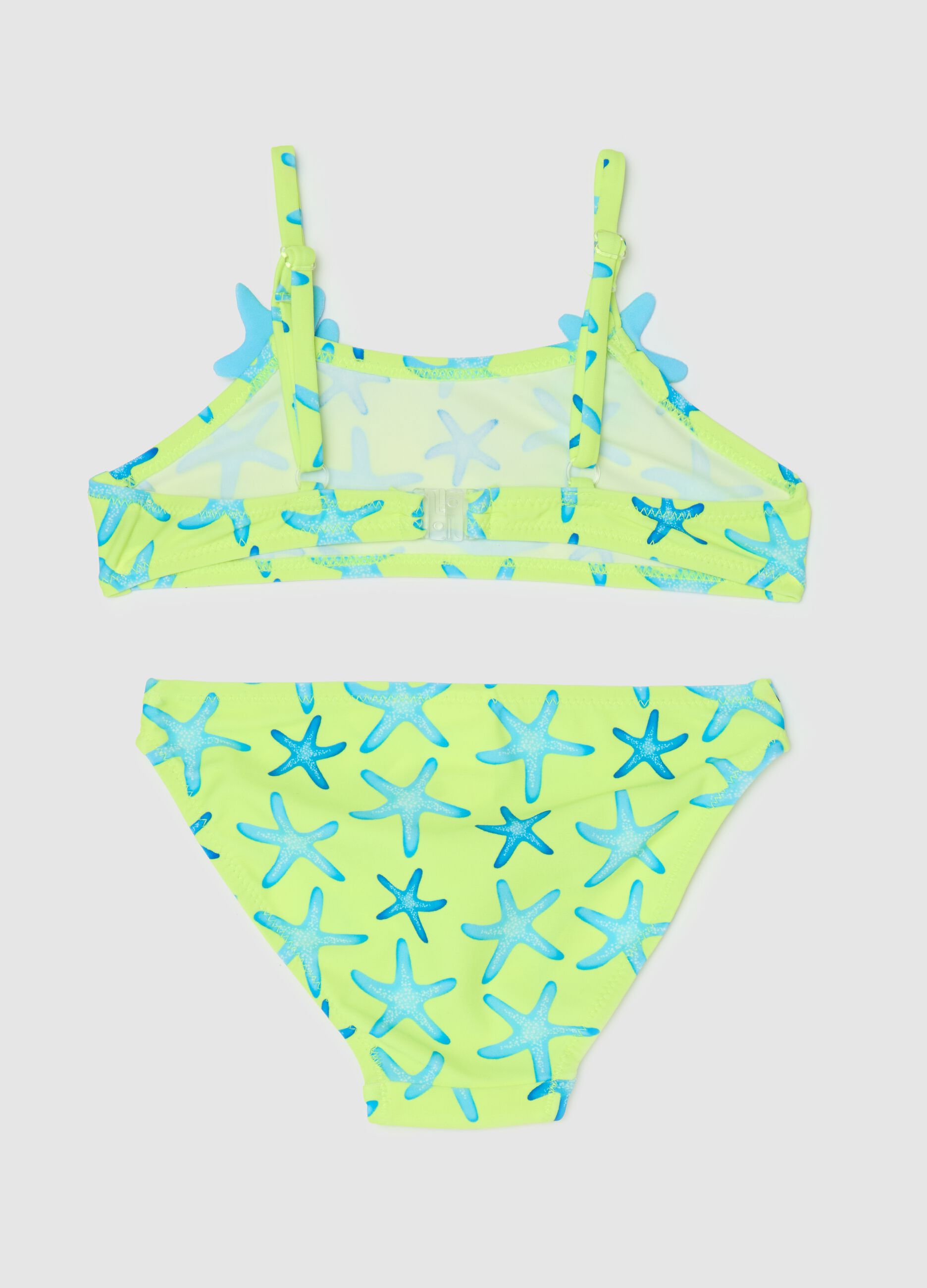 Girls’ bikini in multicoloured stretch fabric