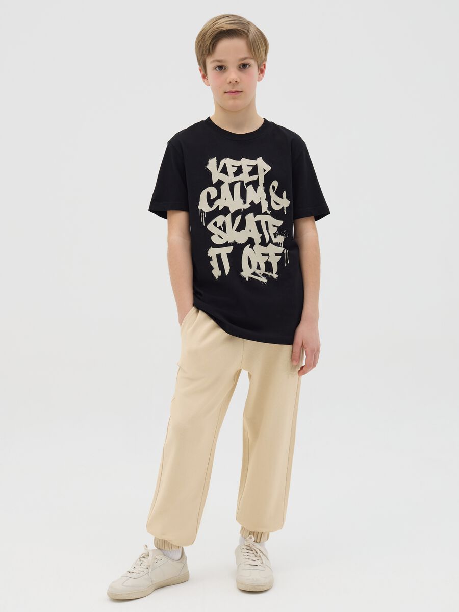Loose-fit joggers with drawstring and print_1