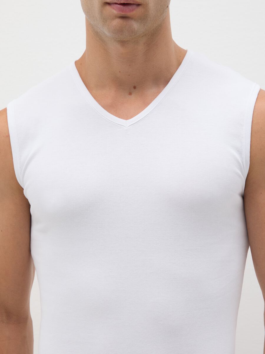 Men's White Pure Cotton Vest_1