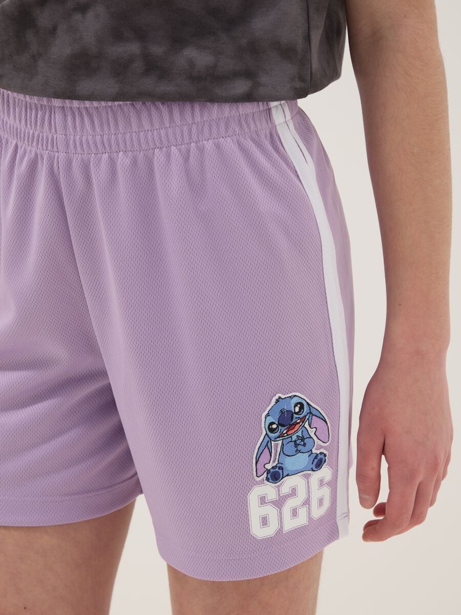 Short viola sportivi con bande laterali per ragazze_2