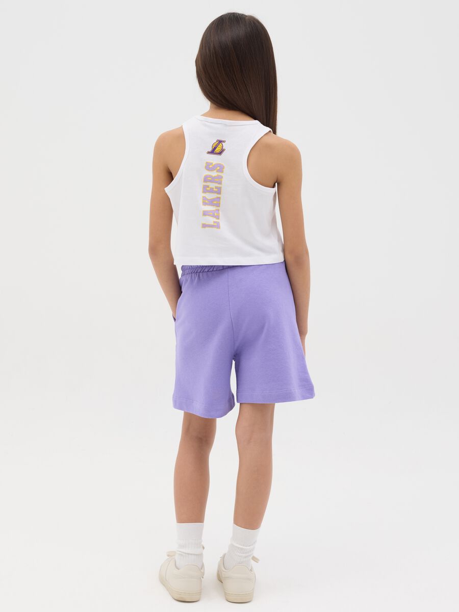Purple NBA Los Angeles Lakers Bermuda joggers with drawstring_2