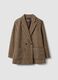Blazer marrone in misto lana a quadri_0