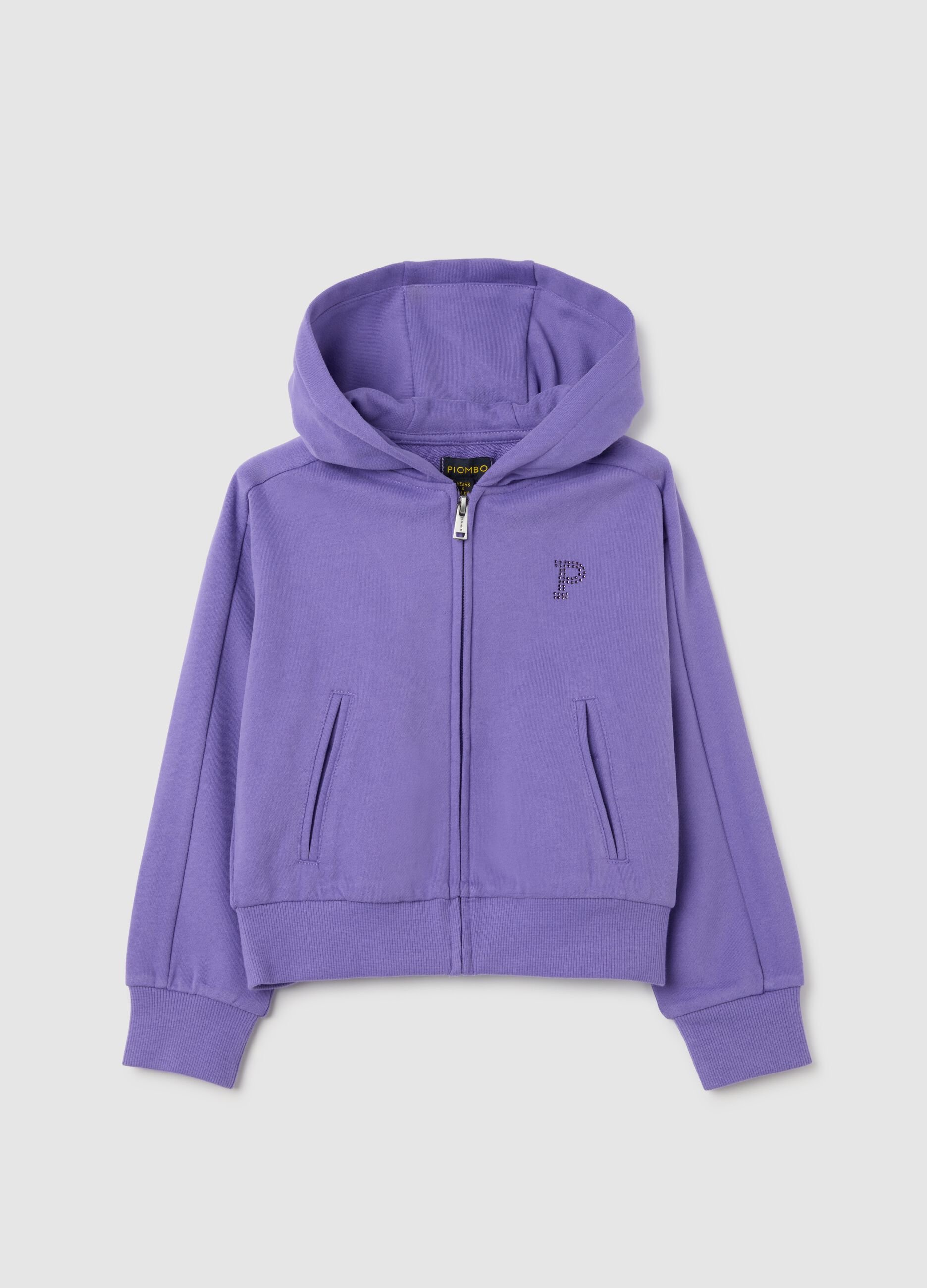 Girls' Regular Fit Purple Cotton Hoodie