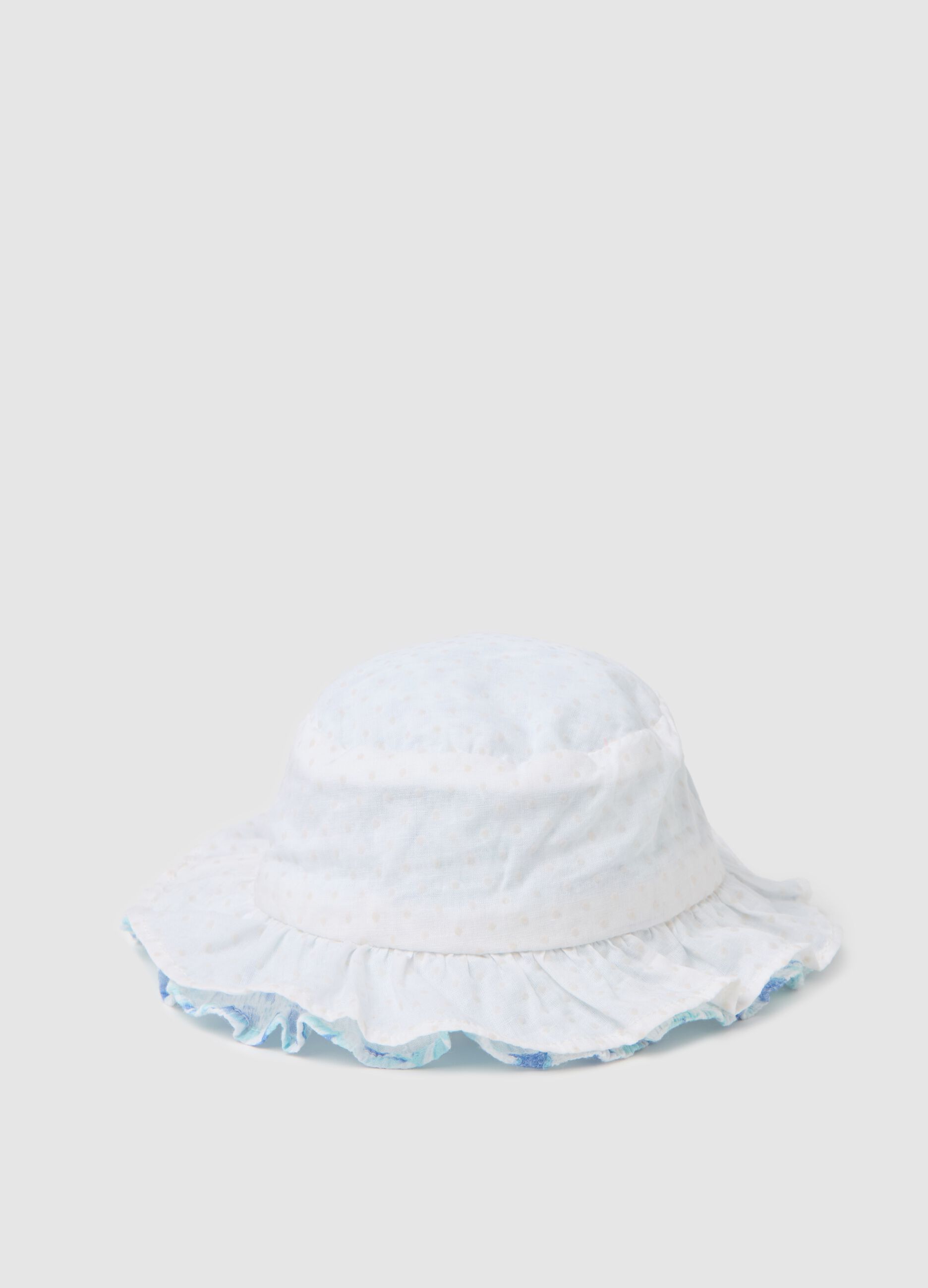 Reversible cloche hat in stretch cotton
