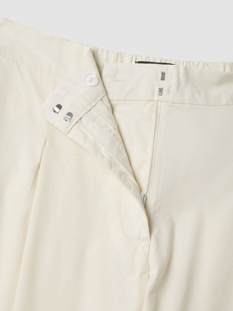 Beige stretch cotton palazzo trousers_1