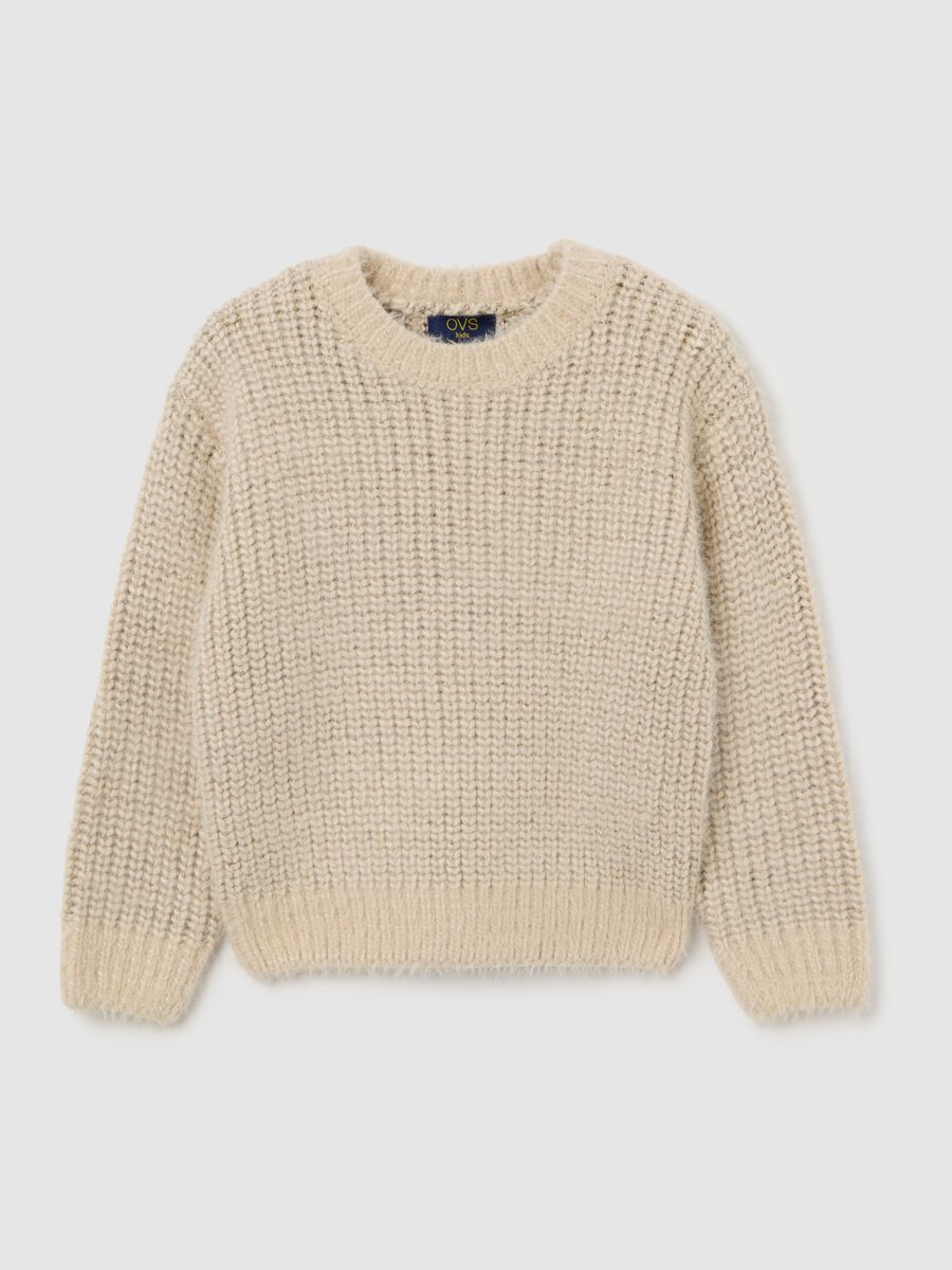 Maglione da bambina beige regular fit_0
