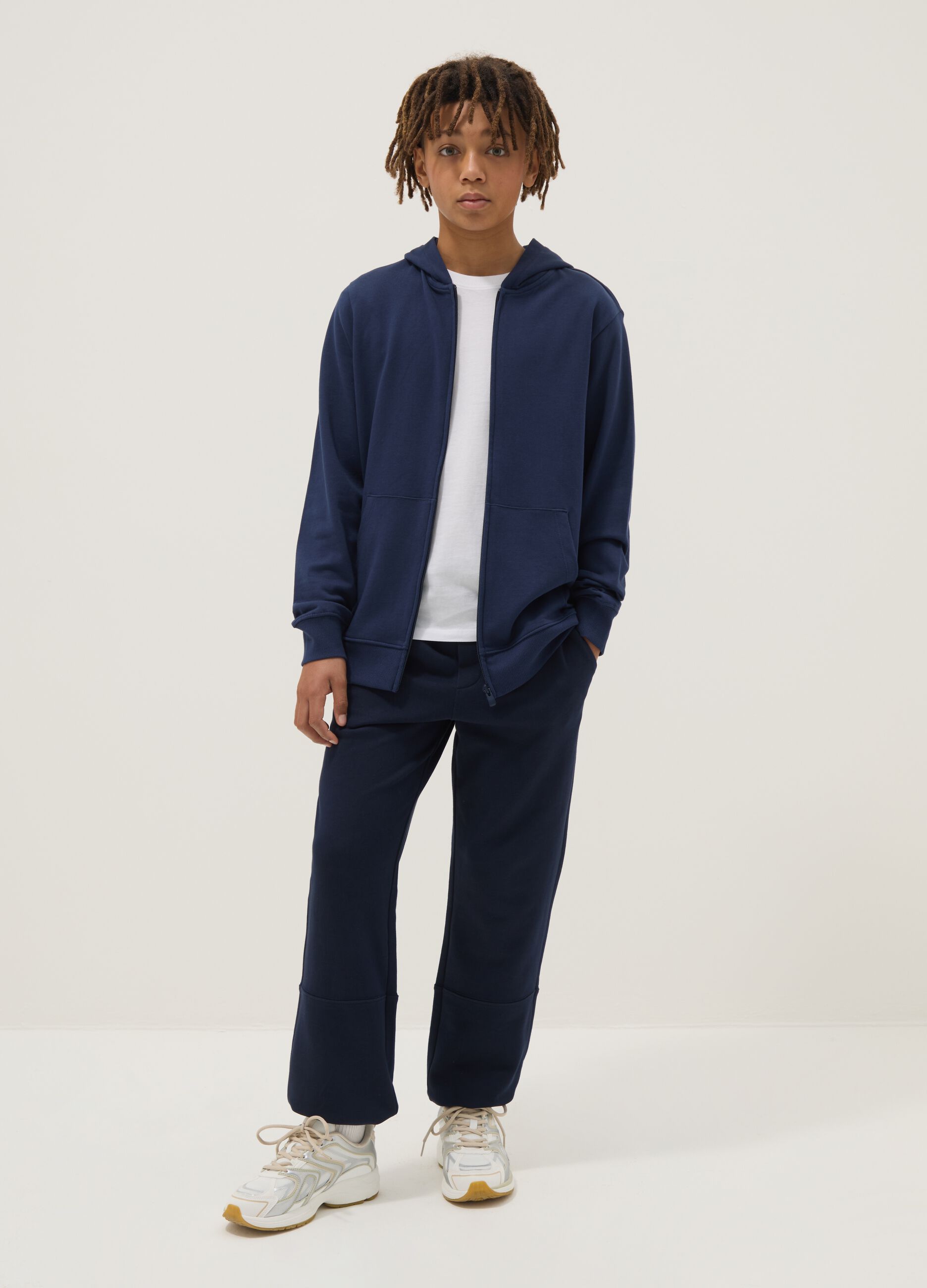 Boy's Blue Jogger Trousers in Pure Organic Cotton Regular Fit