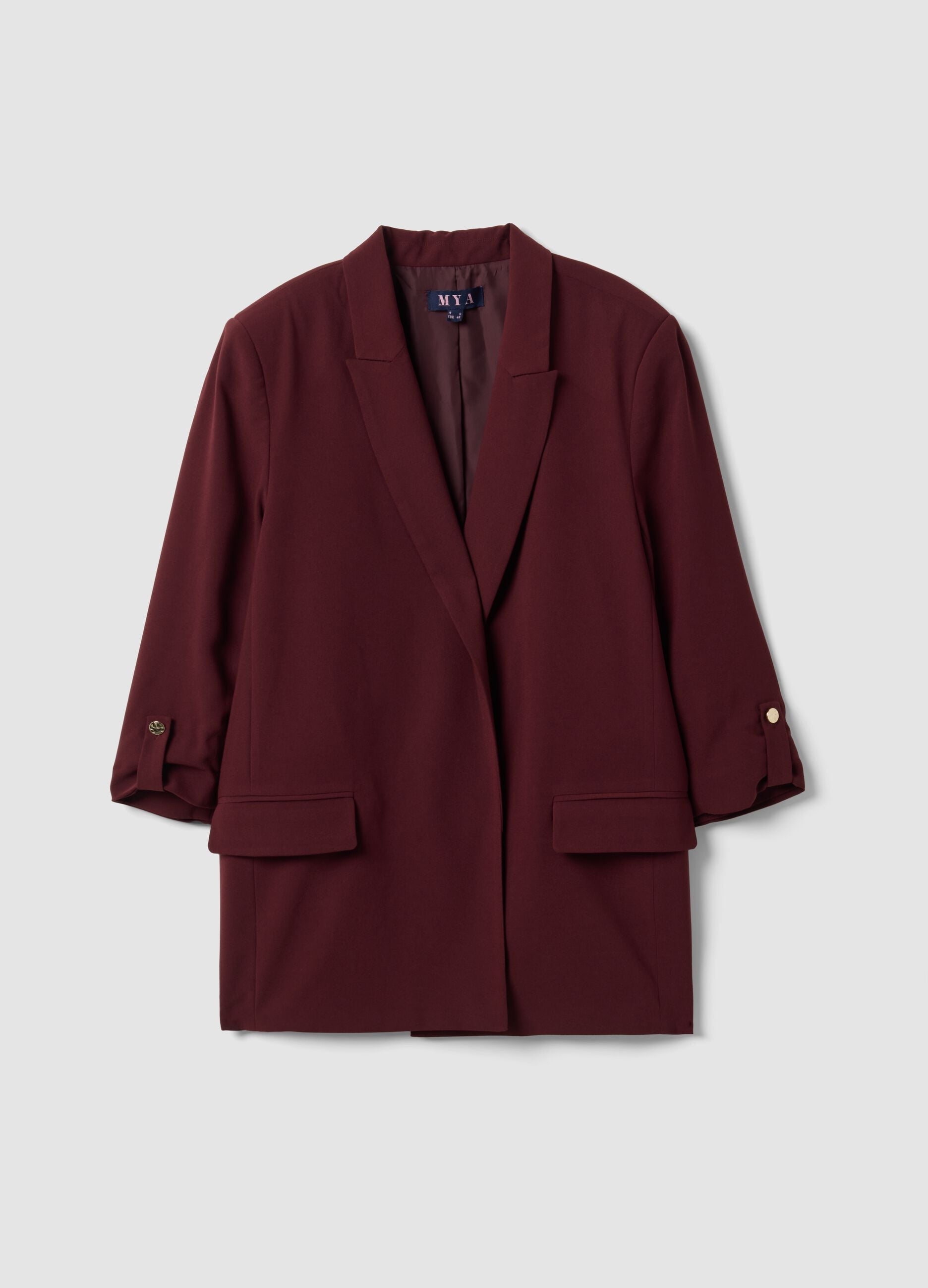 Red regular-fit lined blazer with classic lapels