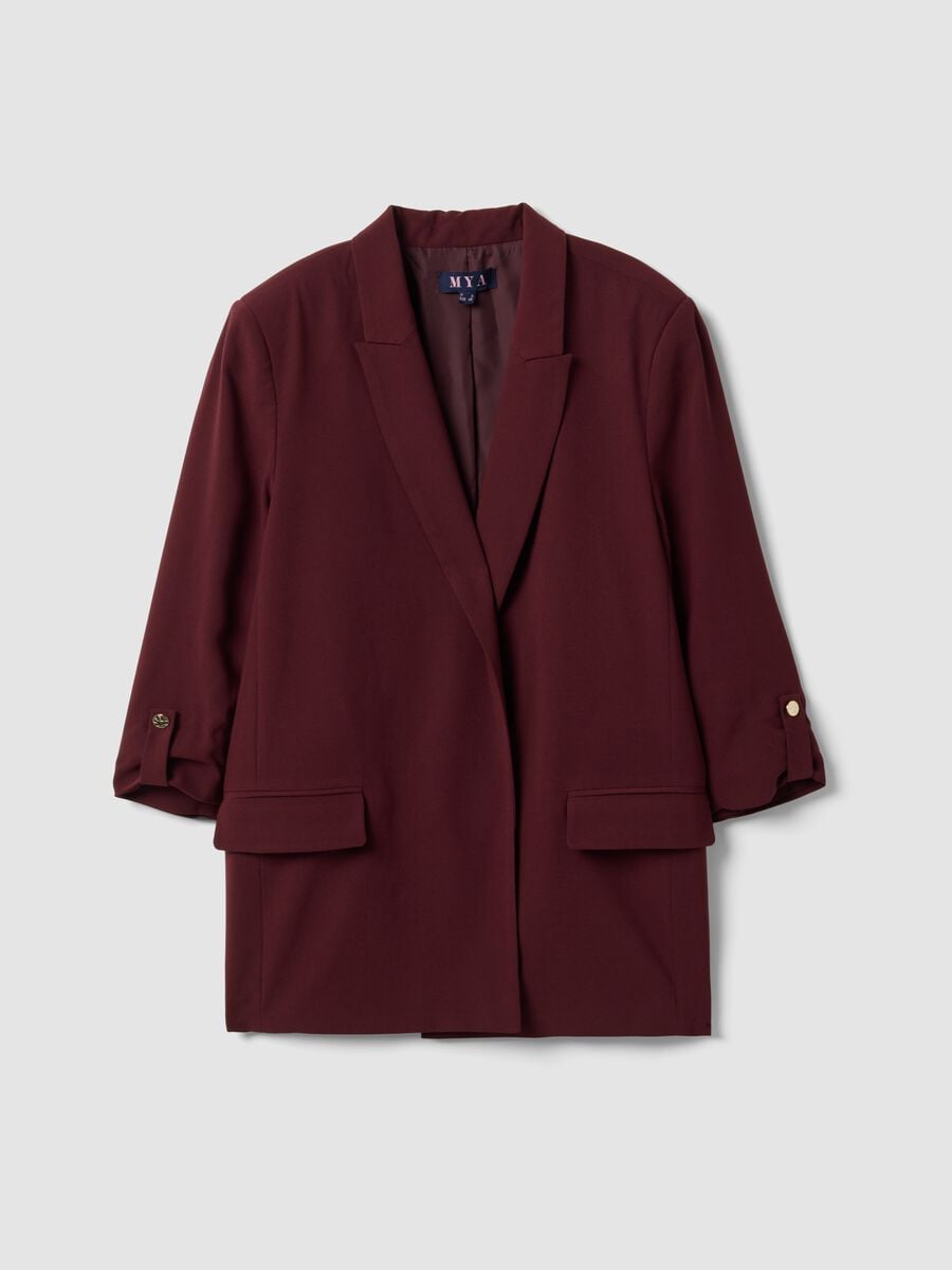 Blazer rosso regular fit foderato con rever classico_4