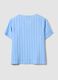 Blusa azzurra a righe in pura viscosa con collo coreano regular fit_1