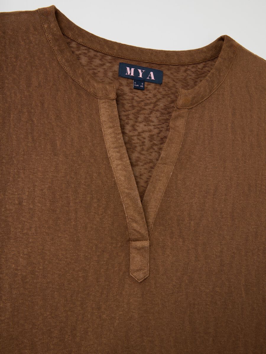 Regular fit women's brown mixed top_1