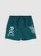 Green swim shorts with graphic print_0