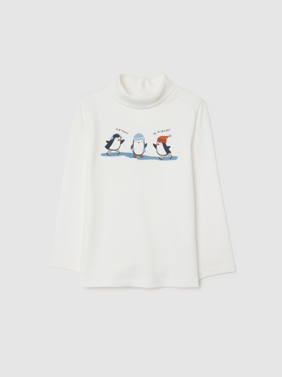 Maglia bianca da bimbo in misto cotone regular fit_0