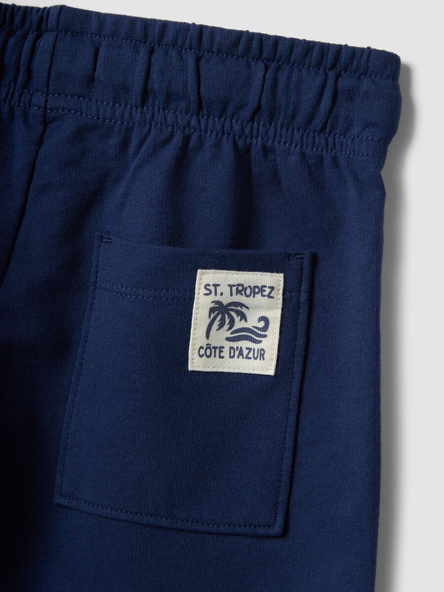 Shorts in puro cotone blu da bambino regular fit_3