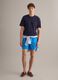 Blue swim shorts with elasticated waistband and contrast drawstring_0
