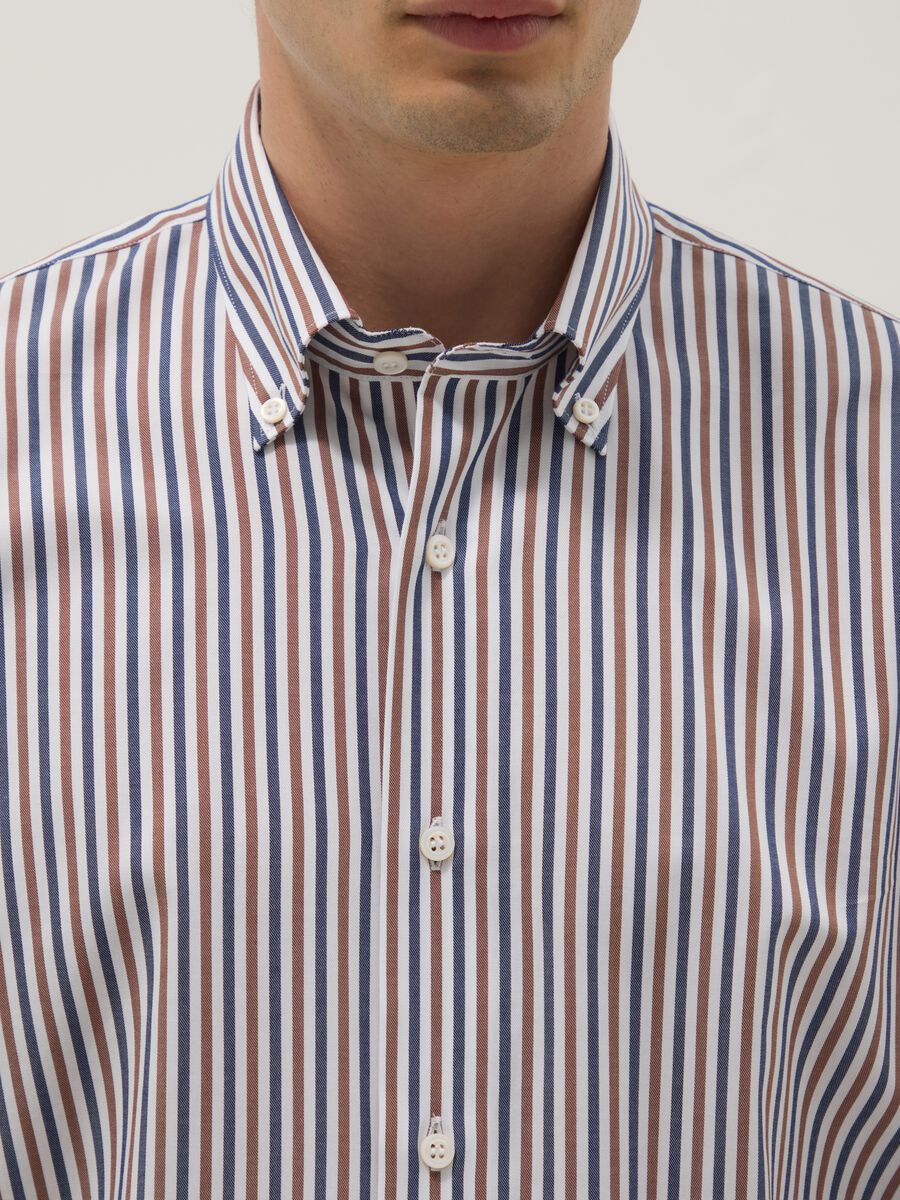 Multicolour Striped Pure Cotton Shirt Regular Fit_2