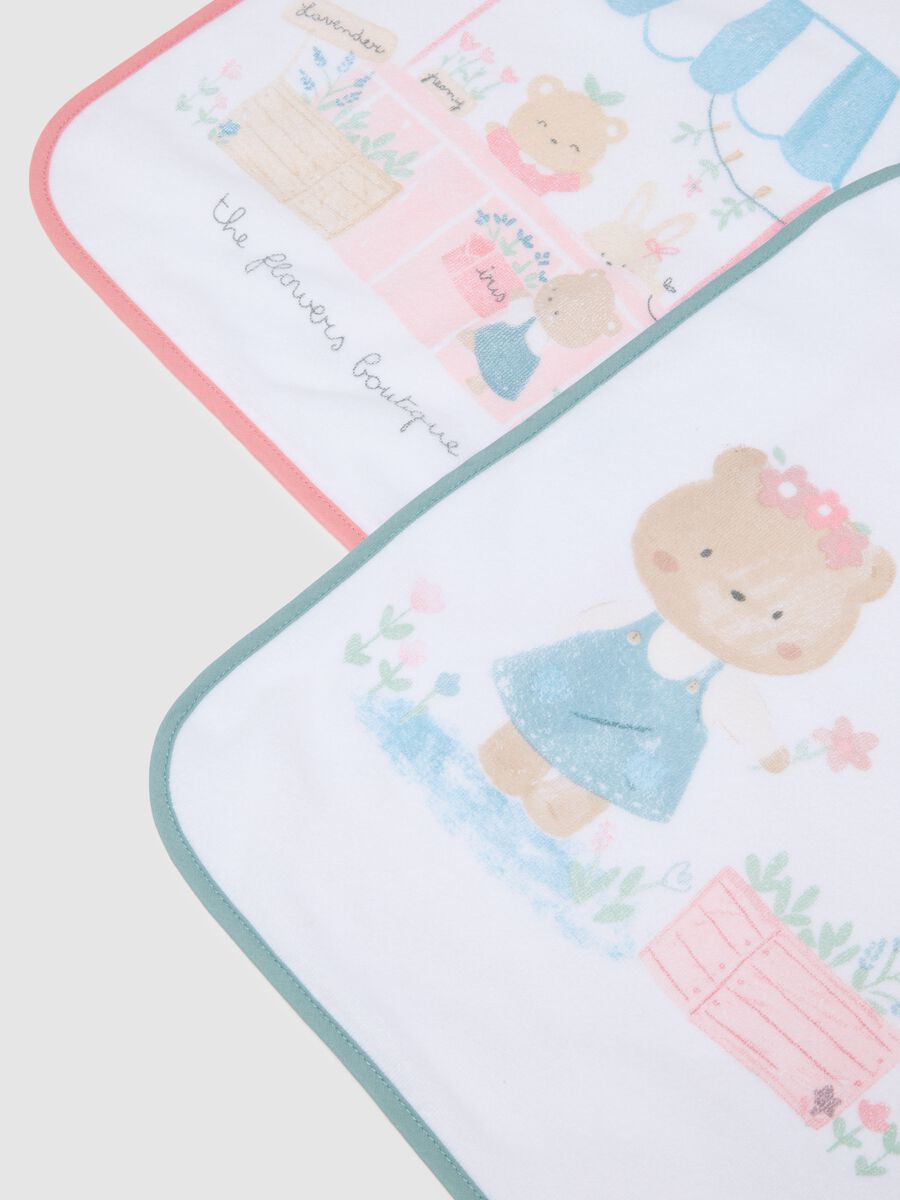 Two-pack baby bibs in multicolor cotton blend_1