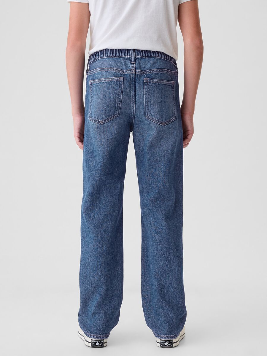 Denim joggers with drawstring and pockets_2