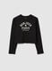 Girls' long-sleeve black pure cotton top_3