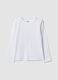 White long-sleeve stretch cotton T-shirt_0