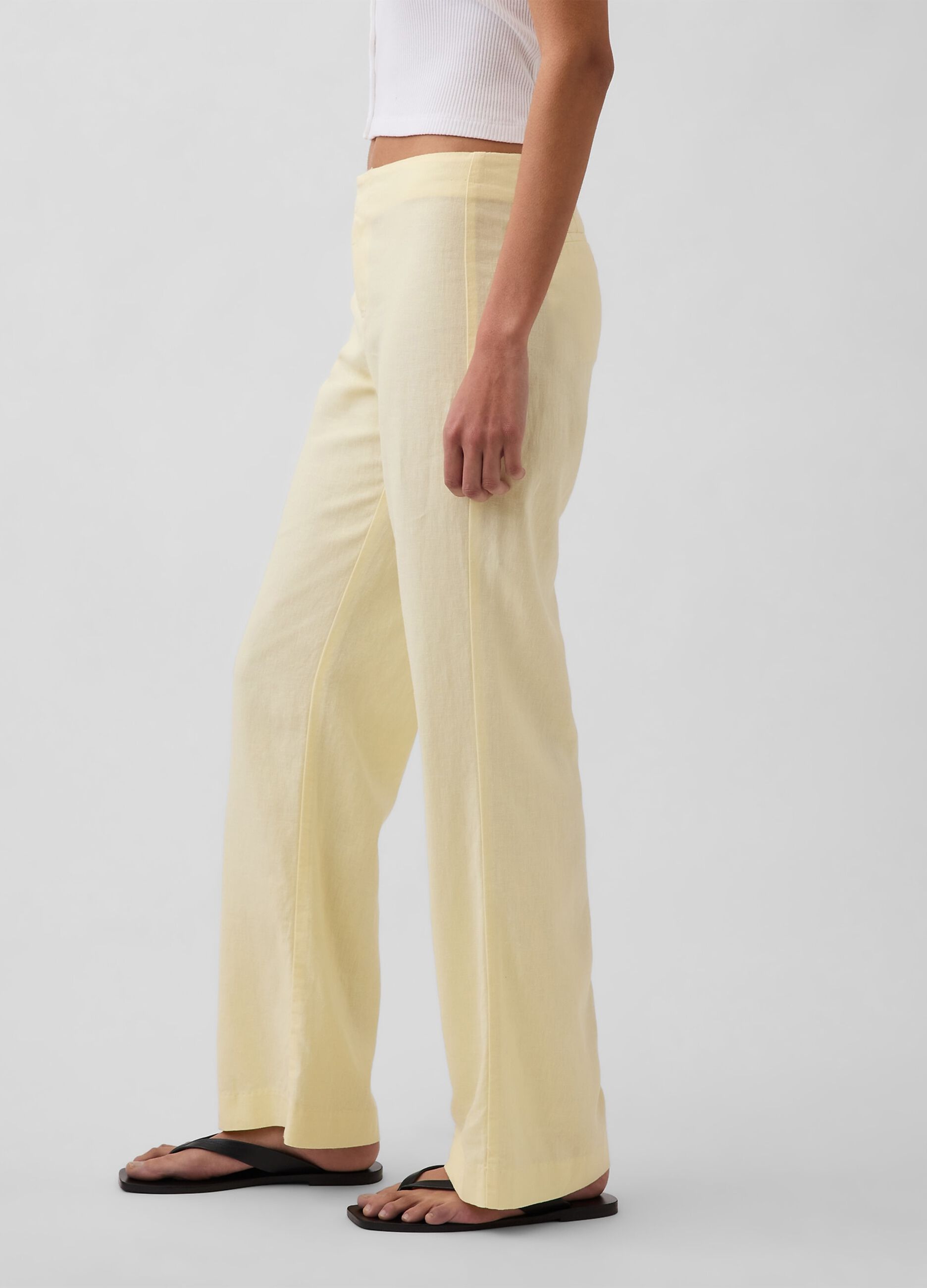Linen-blend trousers