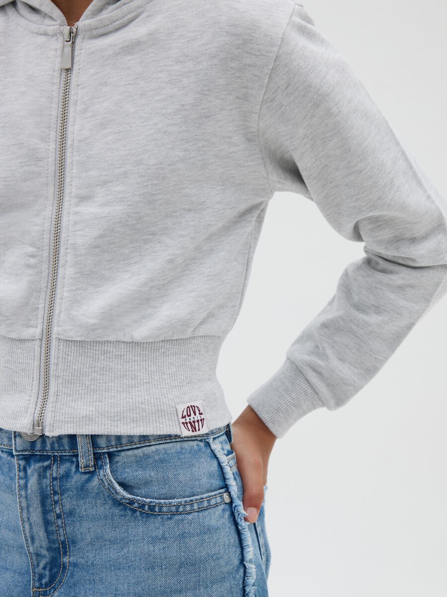 Grey Cotton Girls' Hooded Fitted Sweatshirt_2