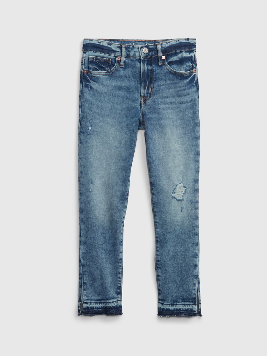 Acid-wash, high-rise, slim-fit jeans_0