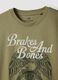 Green printed T-shirt in pure cotton, regular fit_5