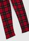 Girls' Red Checked Stretch Cotton Leggings_3