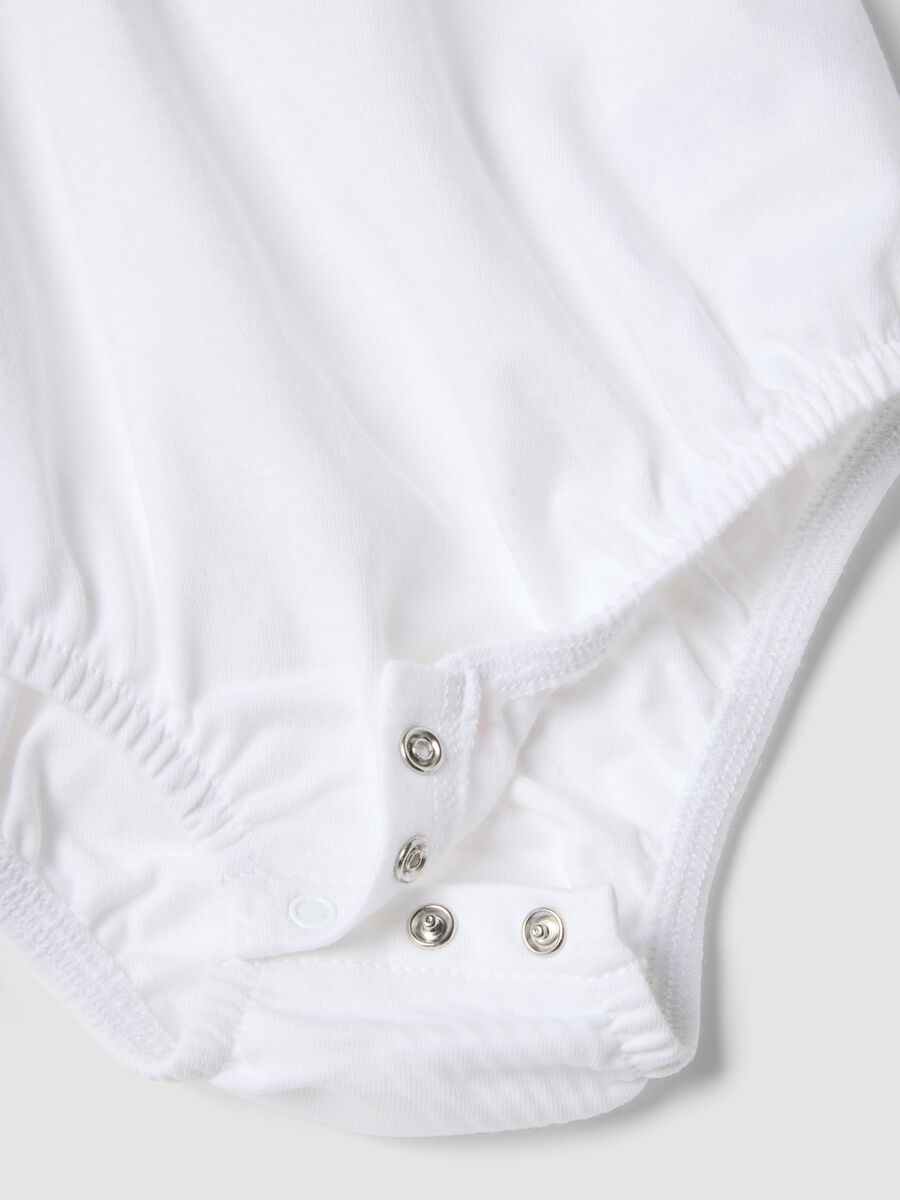 Body in puro cotone bianco da neonato con Topolino_2