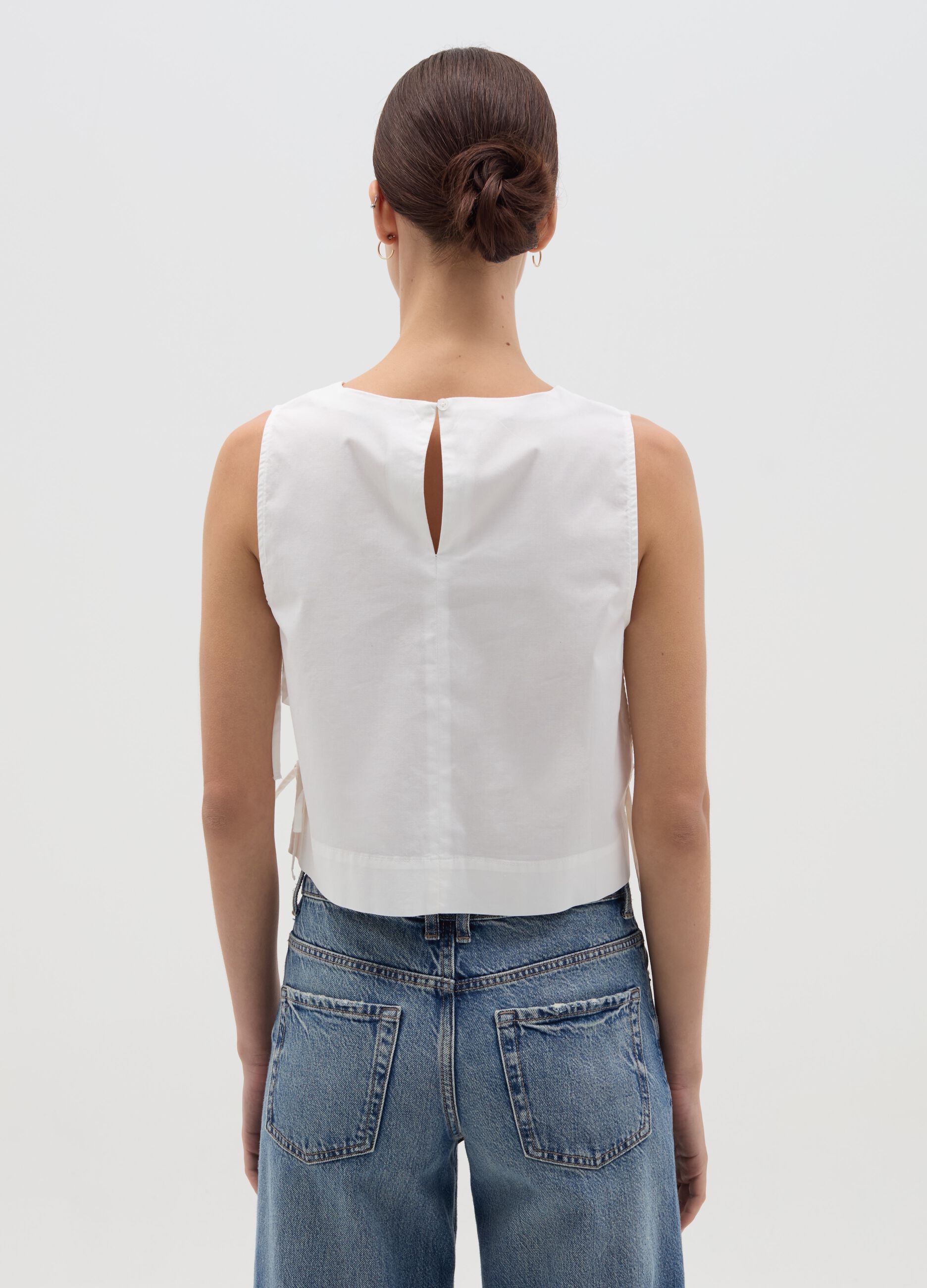 Blouse with splits and laces
