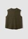 Green pure wool crew-neck gilet with oversized fit_6