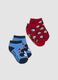 Bipack di calze corte in cotone organico elasticizzato con stampe Mickey_0