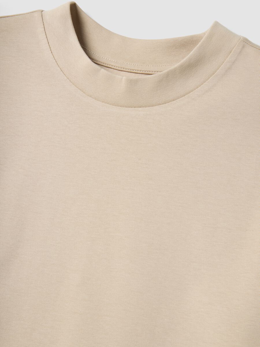 T-shirt in puro cotone beige regular fit_1