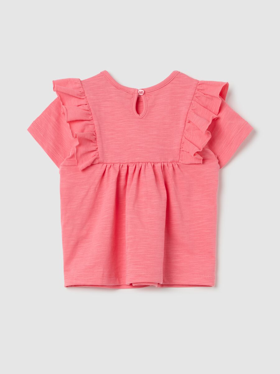 Cotton T-shirt with flounce_1