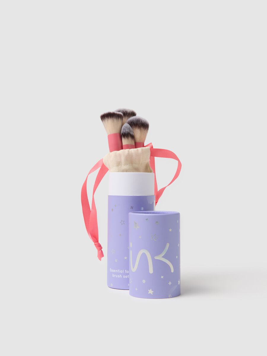 Pink Essential Face Brush Set - 4 Brush Kit for Face and Décolleté_2