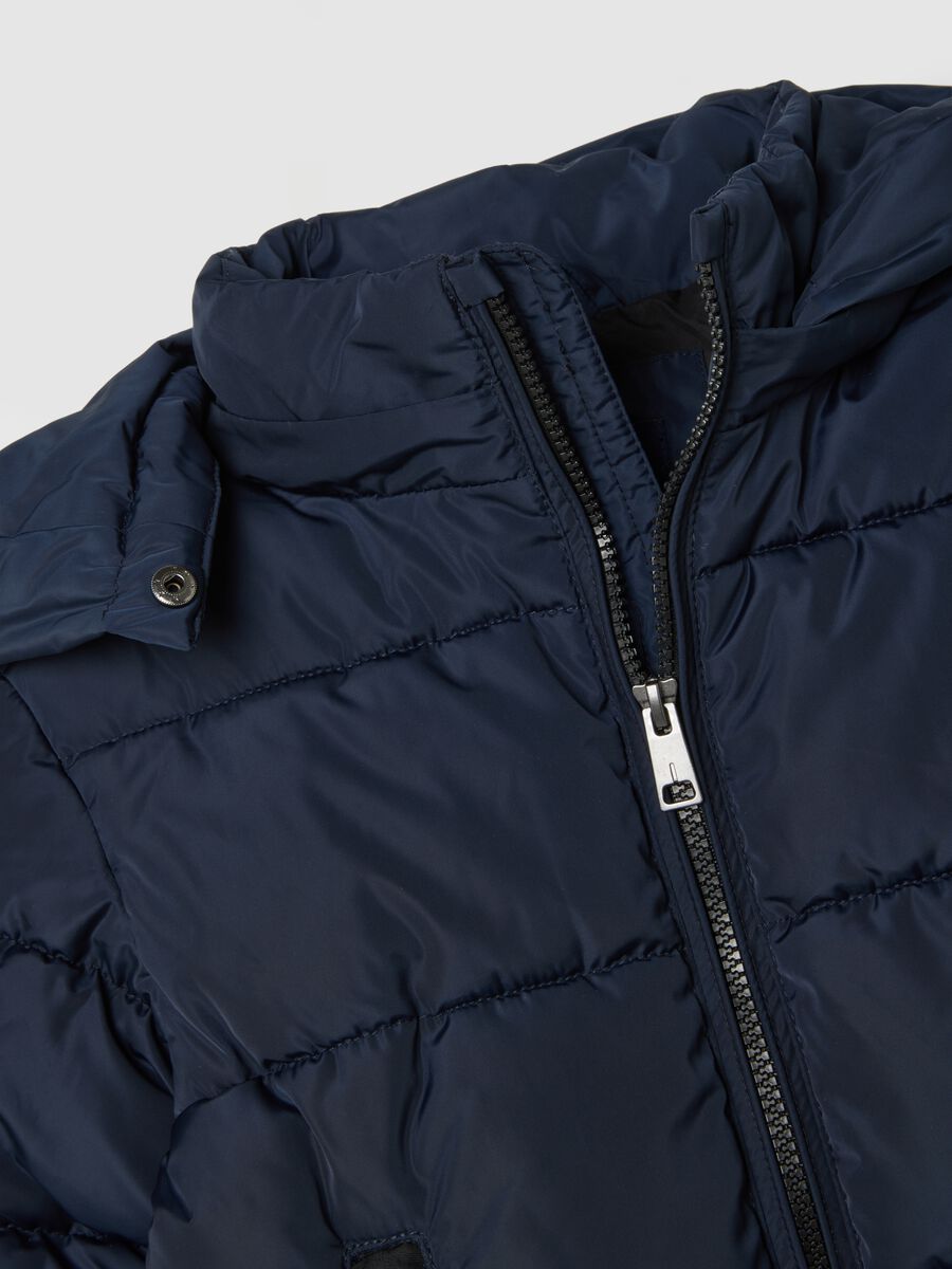 Blue Padded Jacket with Hood_2