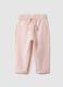 Girls' pink cotton jogger trousers with regular fit_0