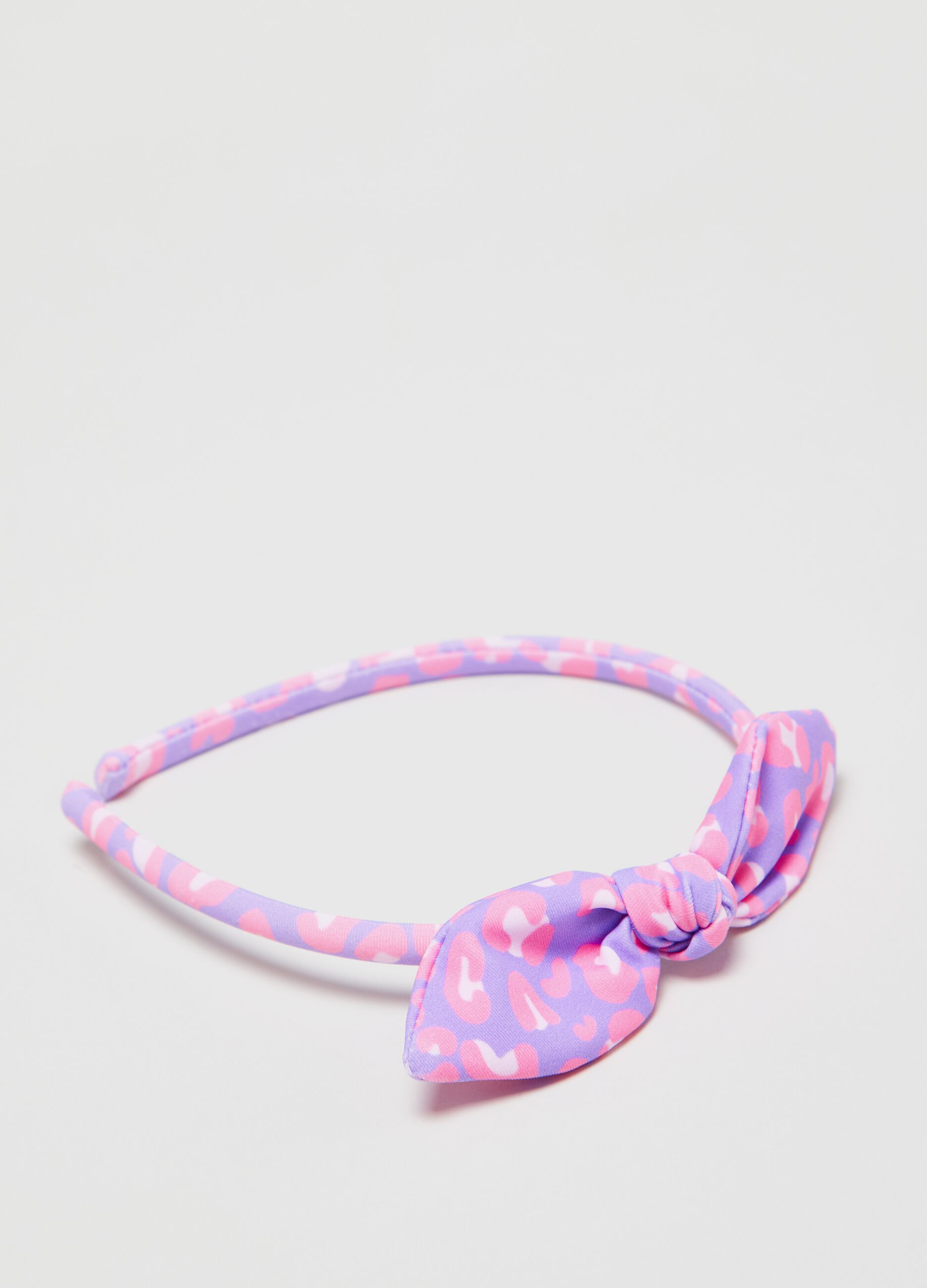 Cerchietto con fiocco fantasia animalier_2