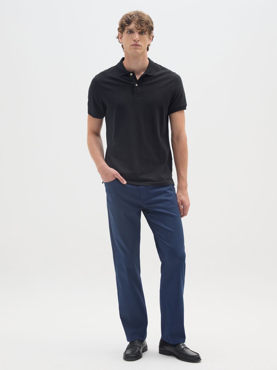 Blue trousers with pockets and regular fit_0