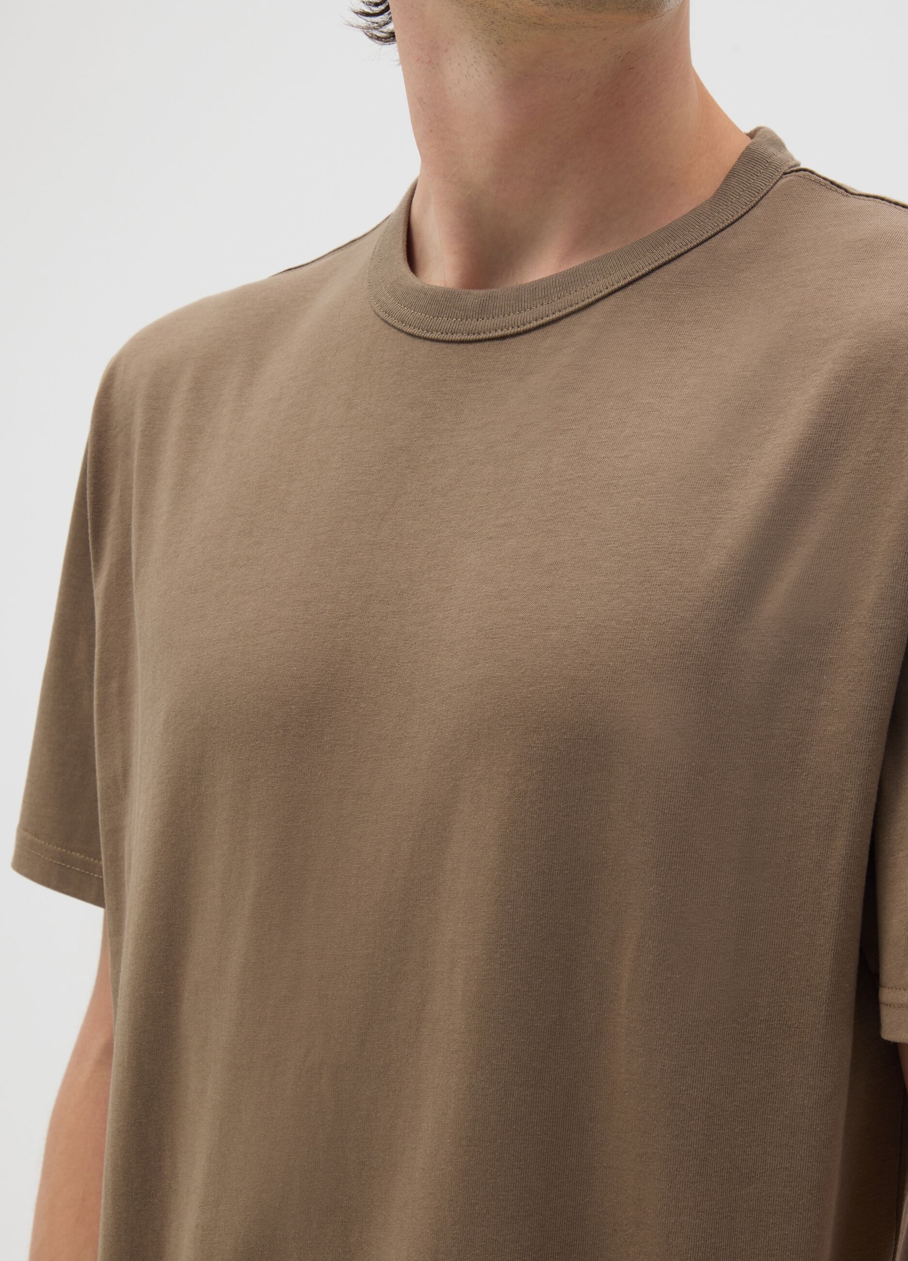T-shirt in puro cotone marrone regular fit