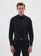 Men's shirt in black cotton blend slim fit easy iron_0