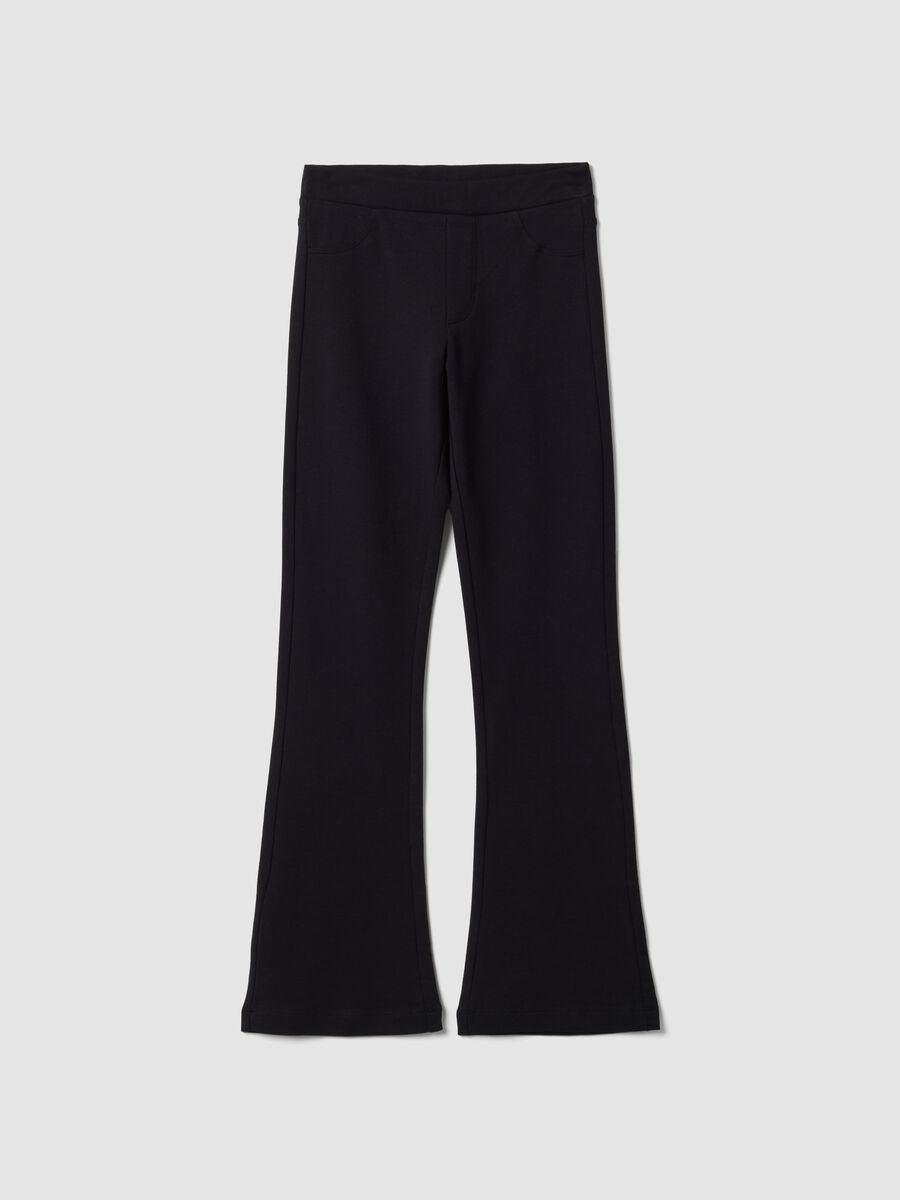 Pantaloni neri in cotone organico elasticizzato slim fit per ragazza_4