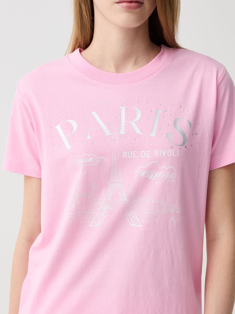 T-shirt con stampa Parigi in foil_1