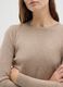 Beige Round Neck Long Sleeve Sweater_3