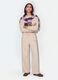 Beige cotton-blend straight-fit joggers_0
