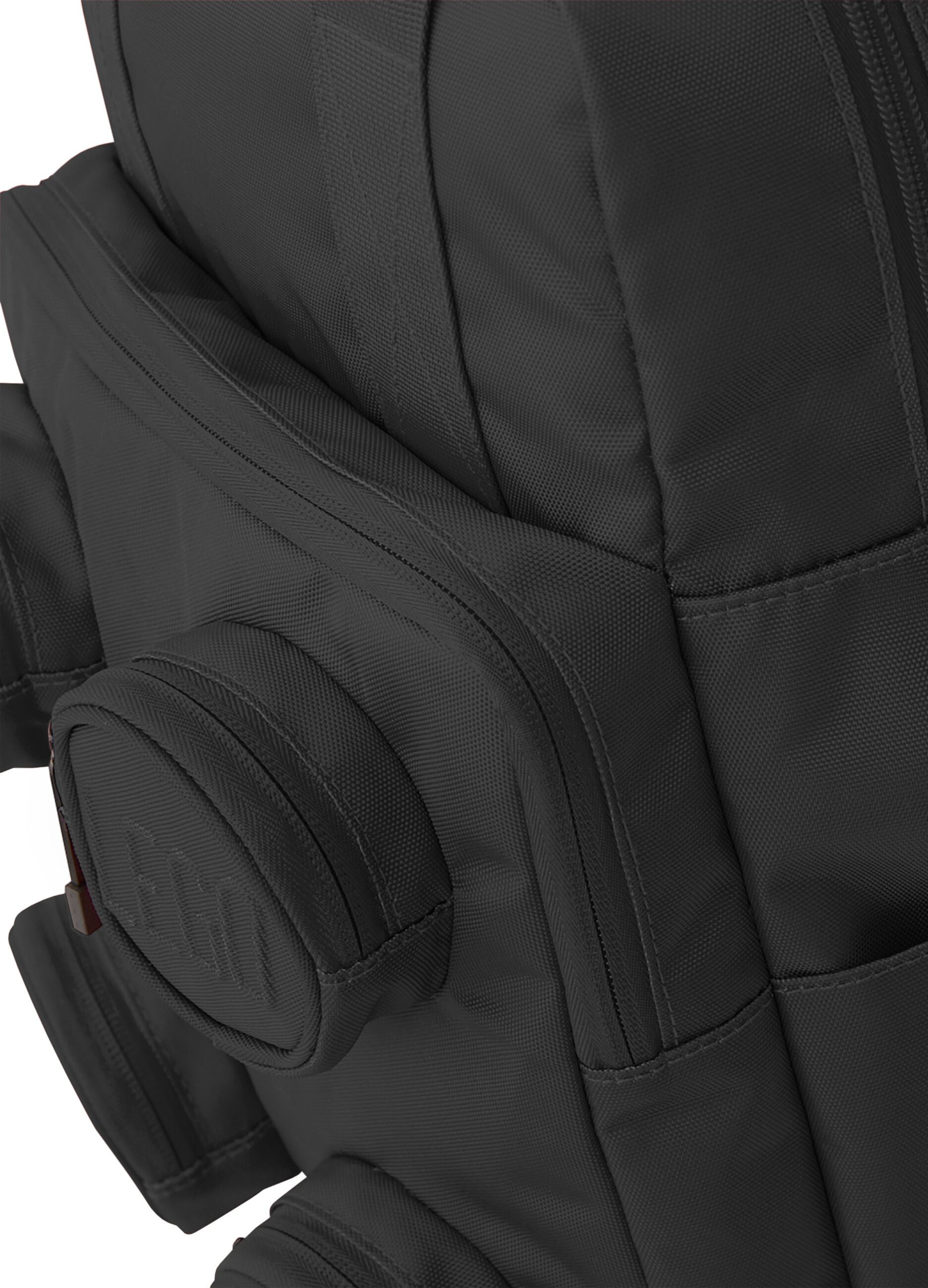 Black backpack with front pockets