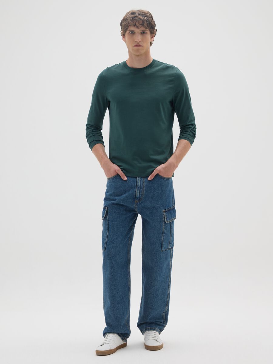 Green pure cotton regular fit sweater_1