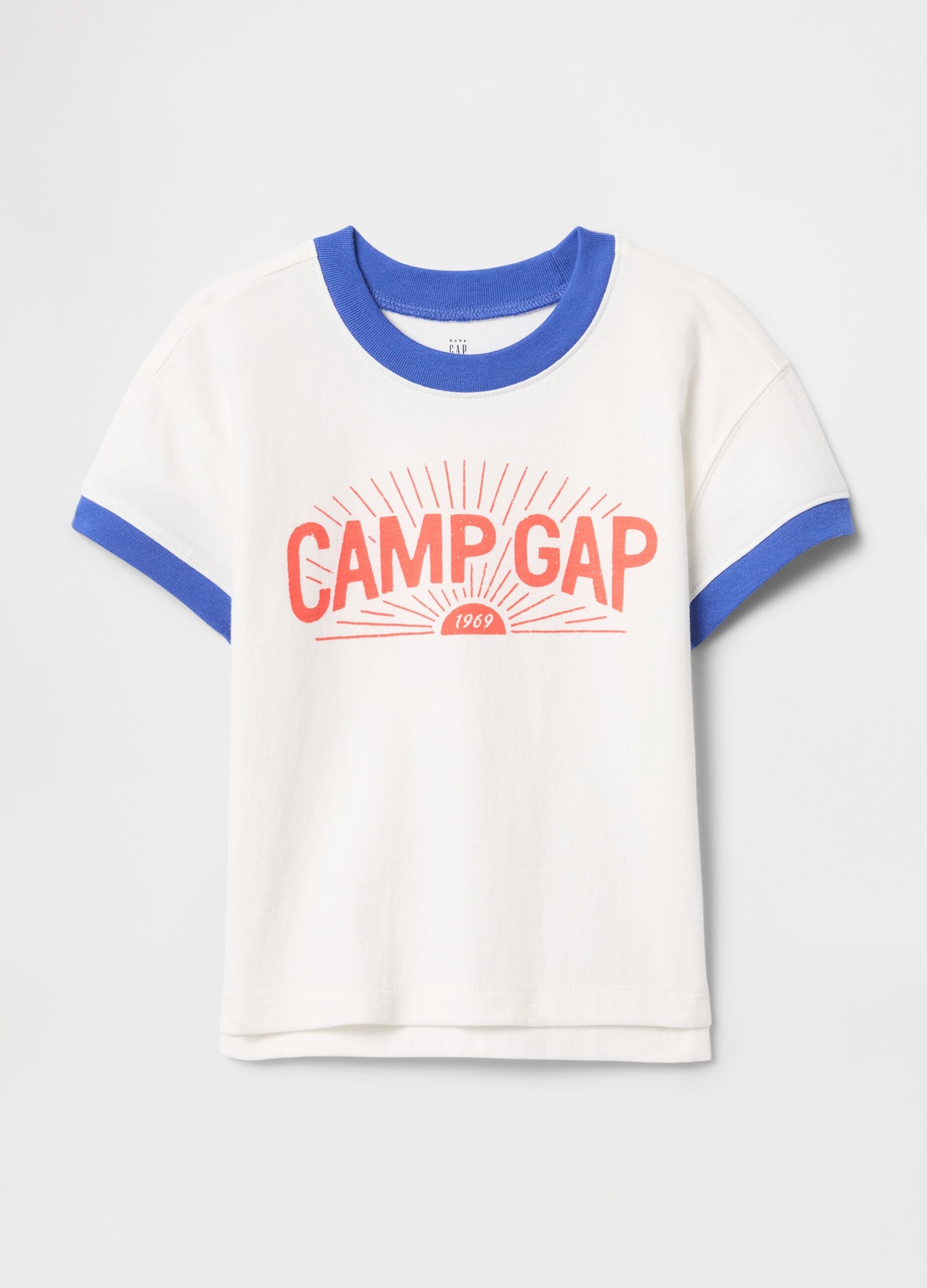 White Camp Gap T-shirt with blue details