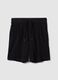 Black pure cotton regular fit pyjama shorts_4